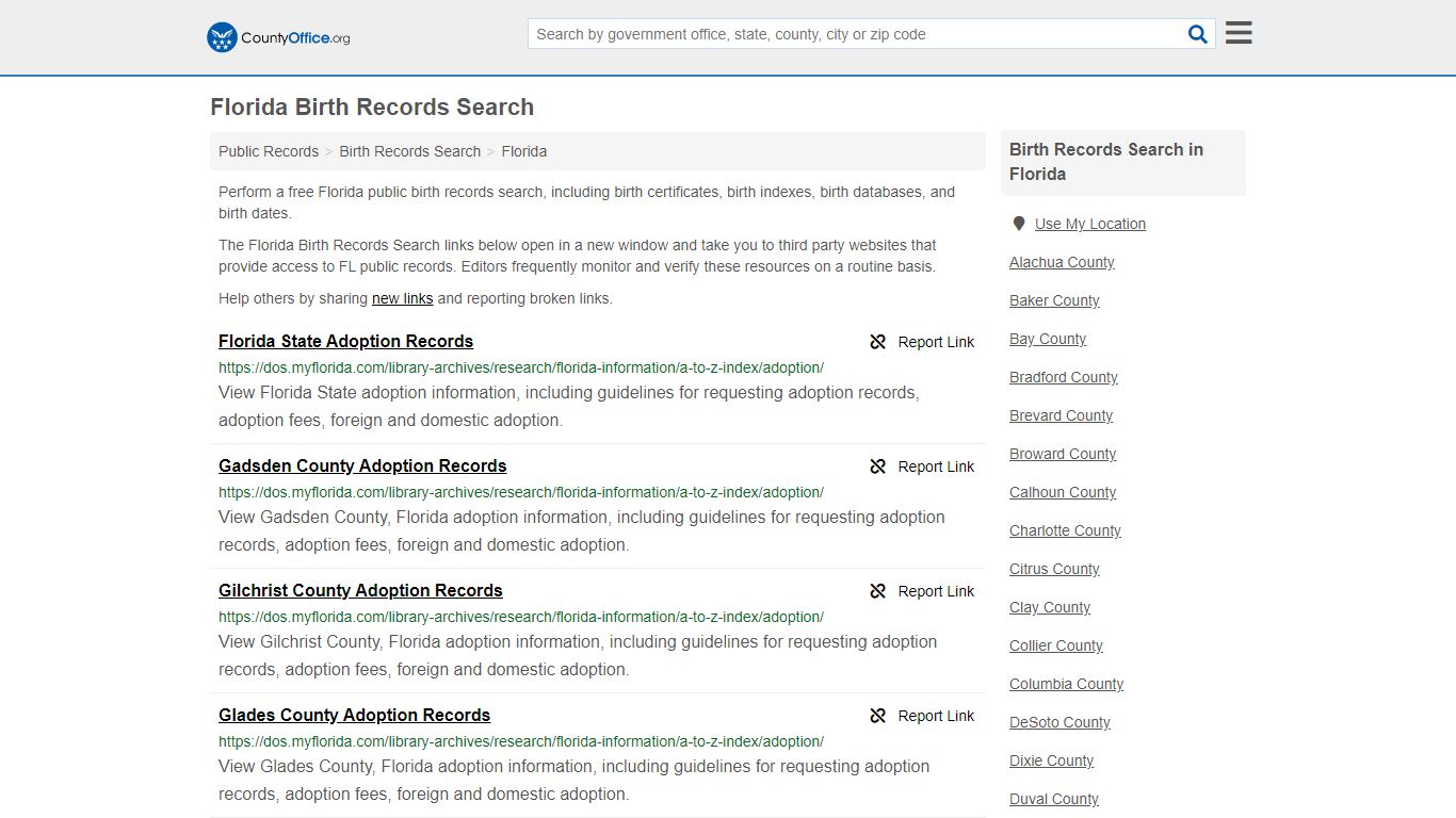 Birth Records Search - Florida (Birth Certificates ...